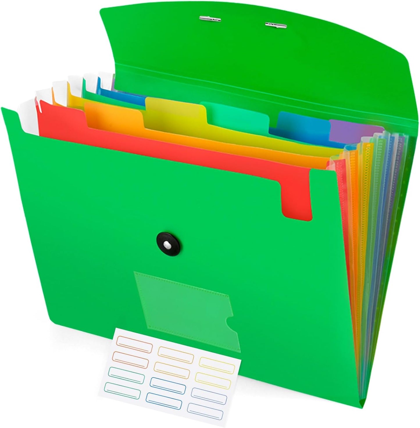 7 Pocket Accordian File Folders, Expanding File Folder A4 Letter Size Paper Portable Document Organizer-Black