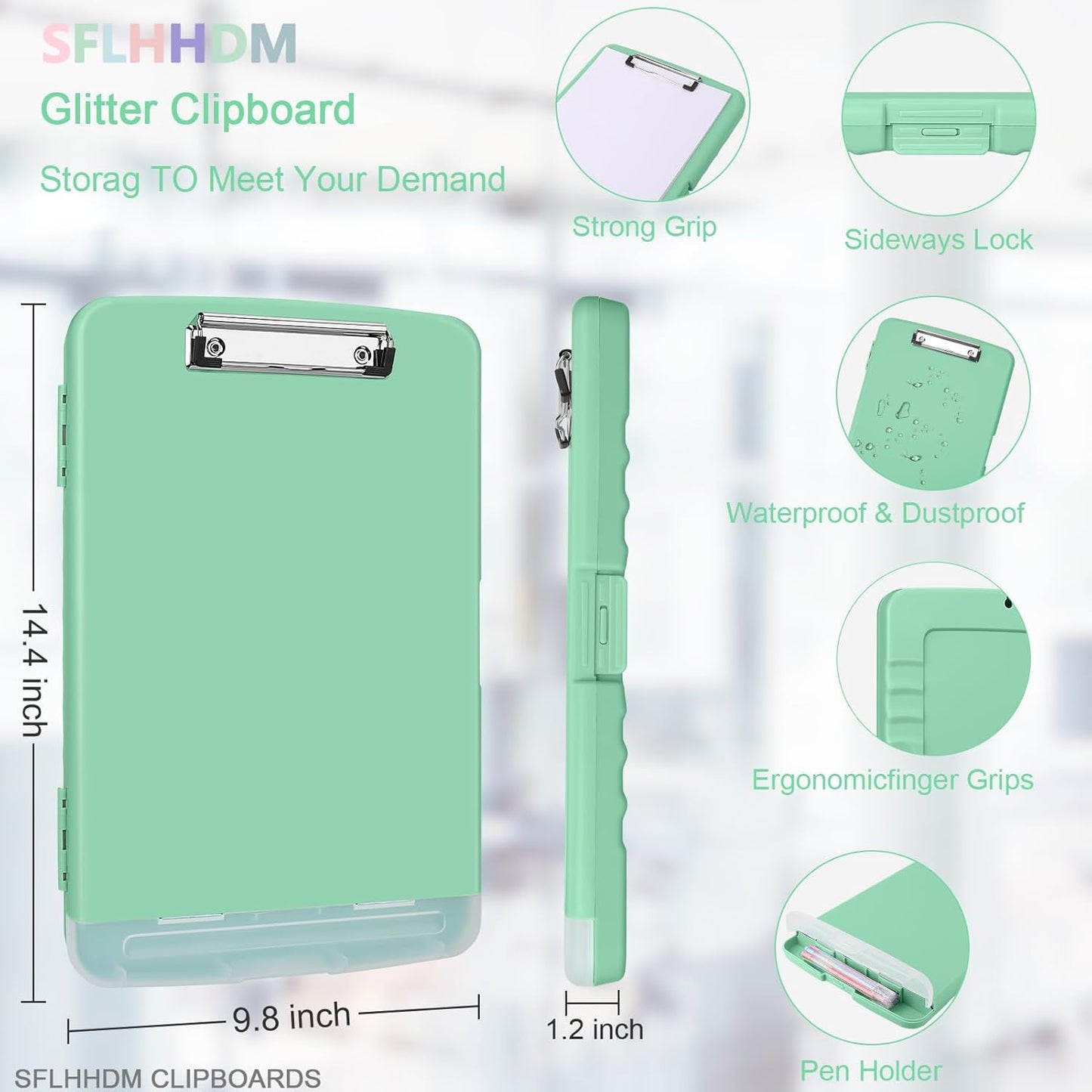 SFLHHDM Purple Clipboard, Clip Boards 8.5x11, Teacher Clipboards with Storage, Plastic Clipboard with Pen Holder, Clipboards Storage for Women Teachers Work, School & Office Supplies