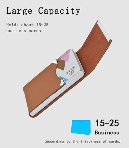 Business Card Holder with Ultra Slim Design,Business Card Case with Premium PU Leather,Suit Pocket Metal Card Holder for Women/Men,Professional Name Card Holder with Magnetic Shut (Black1)