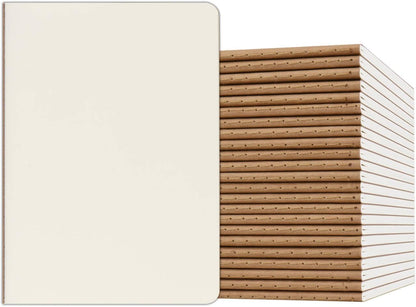 ZCZN 50 Pack A5 Kraft Notebooks Bulk, 8.15x5.5 Inches Blank Journaling Notebooks, Notebooks for Work, Composition Notebooks for School, Journal notebooks for kids, 60 Pages