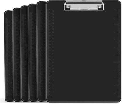 Black Clipboards, PANDRI 16 Pack Plastic Clipboards with Low Profile Clip 12.5 x 9 Standard Letter Size Clipboard for Classrooms Offices