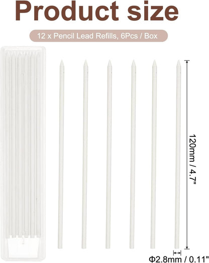 PATIKIL 12Pcs 2.8mm Carpenter Pencil Lead Refills, Solid Dry Pencil Refills Break Resistant Lead Refill for Mechanical Carpenter Construction Pencils Art Drafting, Multicolor