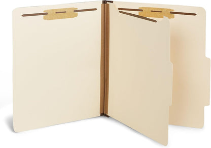 Staples Recycled Classification Folders, Letter Size, 1‑Divider, 1.75" Expansion, Durable Construction – 20/Carton