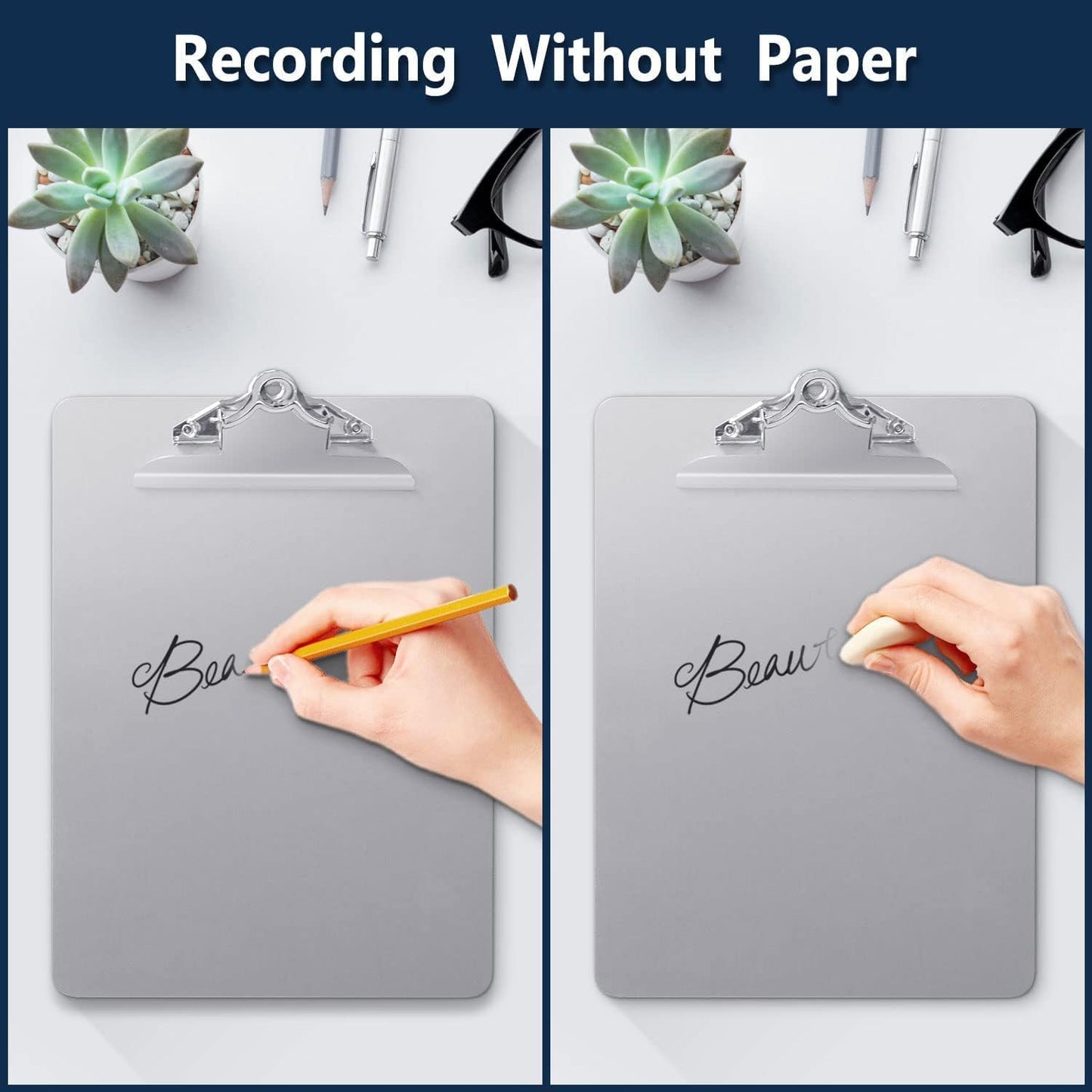 Metal Clipboard, 20% Sturdier Aluminum Contractor Clipboard with Low Profile Clip | Hangable Recycled Heavy Duty Rust-Proof | Plate for A4 Size Sheet, for Jobsite, Laboratory, Medical, Office, Teach