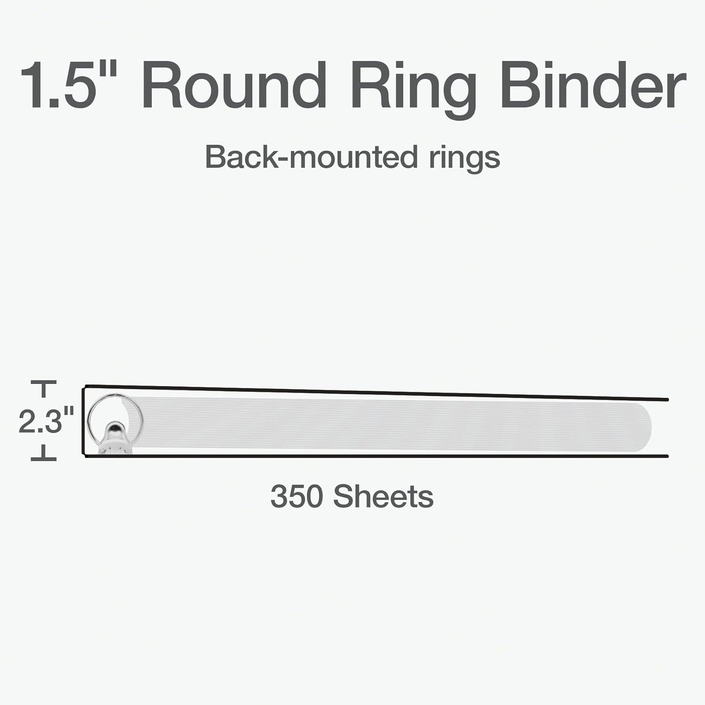 Oxford Ring Binders, 1.5" Round Ring Binders, View Binder, Covers on 3 Sides, XtraLife Hinge, Non-Stick, PVC-Free, White, 350 Sheet Capacity (1002547)
