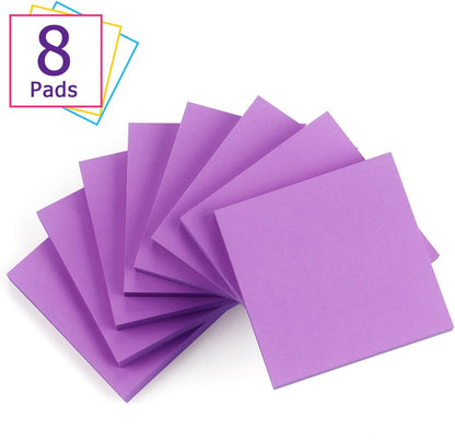 Sticky Notes 3x3 Self-Stick Notes Bright Colors Sticky Notes 8 Pads 80 Sheet/Pad (Blue)