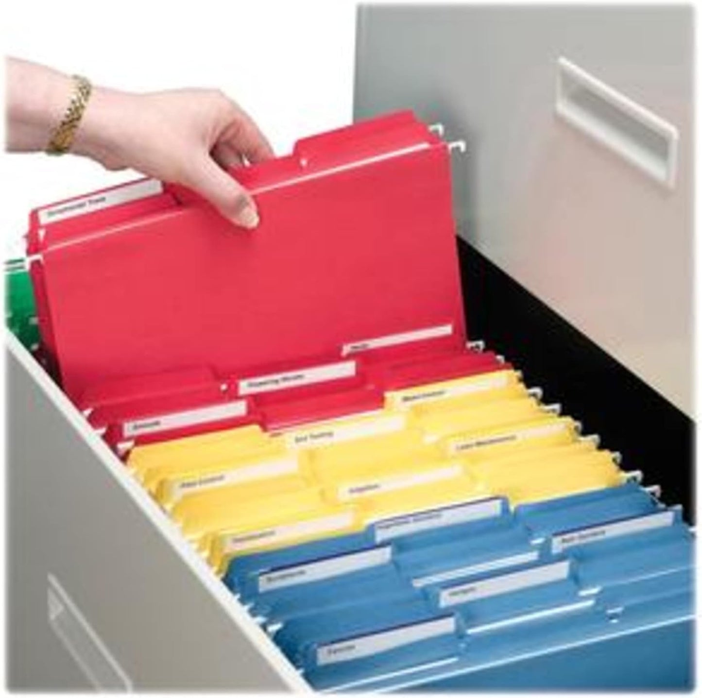 Smead Interior File Folder, 1/3-Cut Tab, Letter Size, Aqua, 100 per Box, Expandable File Folders for Filing Cabinet