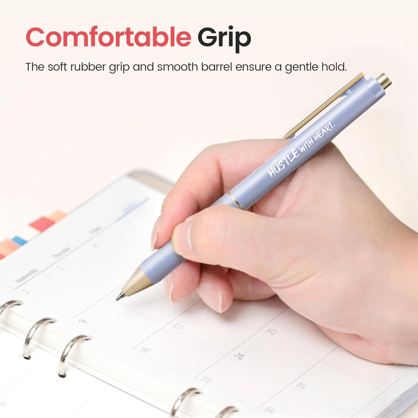 Taja Gel Pens, 6 Pcs Quick Dry Black Gel Ink Pens, 0.5mm Fine Point Smooth Writing Pens for Journaling and Note Taking, Cute Aesthetic Pens for Women & Men-Pastel