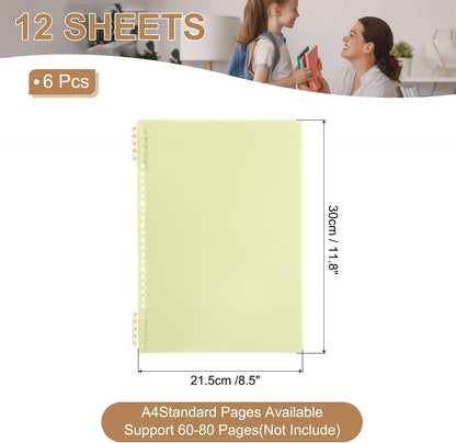PATIKIL 12 Pack Binding Covers, A5(8.4x5.7 Inch) 22 Mil Plastic Notebook Covers Sheets with Binding Comb for Book Report Presentation, Light Blue