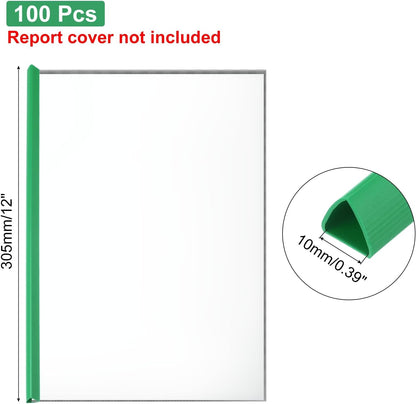 PATIKIL 100Pcs Binding Bars, 10mm Binding Bars Slide Grip 70 Sheets Capacity A4 Size Report Binder Triangle Presentation Binder for Report Cover Resume, Blue