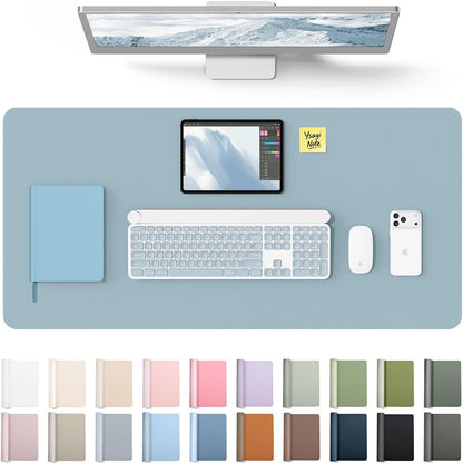 YSAGi Leather Office Desk Pad Protector, Large Mouse Pad, Non-Slip, PU Leather, Laptop Desk Blotter, Waterproof Writing Pad for Office and Home, Black, 23.6" x 13.8" - Colors B