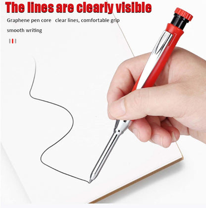 100Pcs Pencil Refills, 2.8mm Pencil Leads, Solid Carpenters Refills Replacement, Deep Hole Marker, Waterproof for Woodwork Construction Building (red)