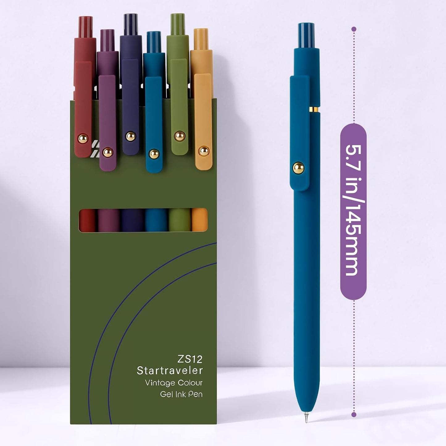 FIOVER 5pcs Gel Pens Quick Dry Ink Pens Fine Point Premium Retractable Rolling Ball Gel Pens Black Ink Smooth Writing for School Office Home