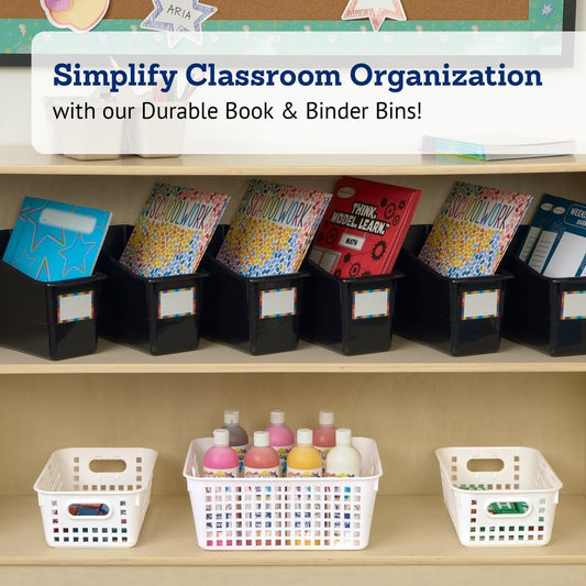 Really Good Stuff-163319 Durable Magazine, Book, Folder, File and Binder Holders – Ideal for Narrow or Vertical Storage Needs– Instantly Color Code Home Classroom –Assorted Primary Colors(Set of 6)