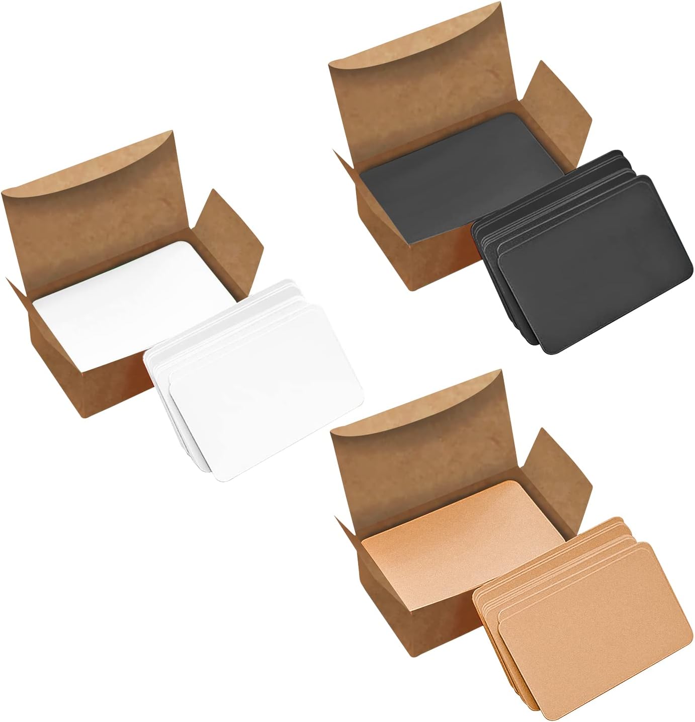 VANRA 300 Small Blank Cards 3.5x2 inches Color Cardstock Study Flash Cards Index Cards, Unruled with Rounded Corners (White, 300/Pack)