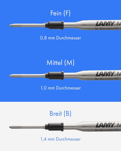 Lamy M16 ballpoint pen refill with large capacity, metal - Original replacement refill for all ballpoint pen models - Indelible - Broad line width in black ink