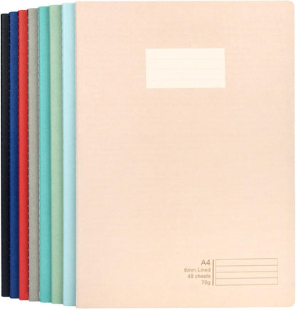 Composition Notebooks Soft Cover 8 Packs A5, College Ruled Lined Paper, 5×8.25 Inches, 96 Pages/48 Sheets Bulk Journal for School, Work, Travel, Office, Business Journaling Writing (Elegant Solid Color)