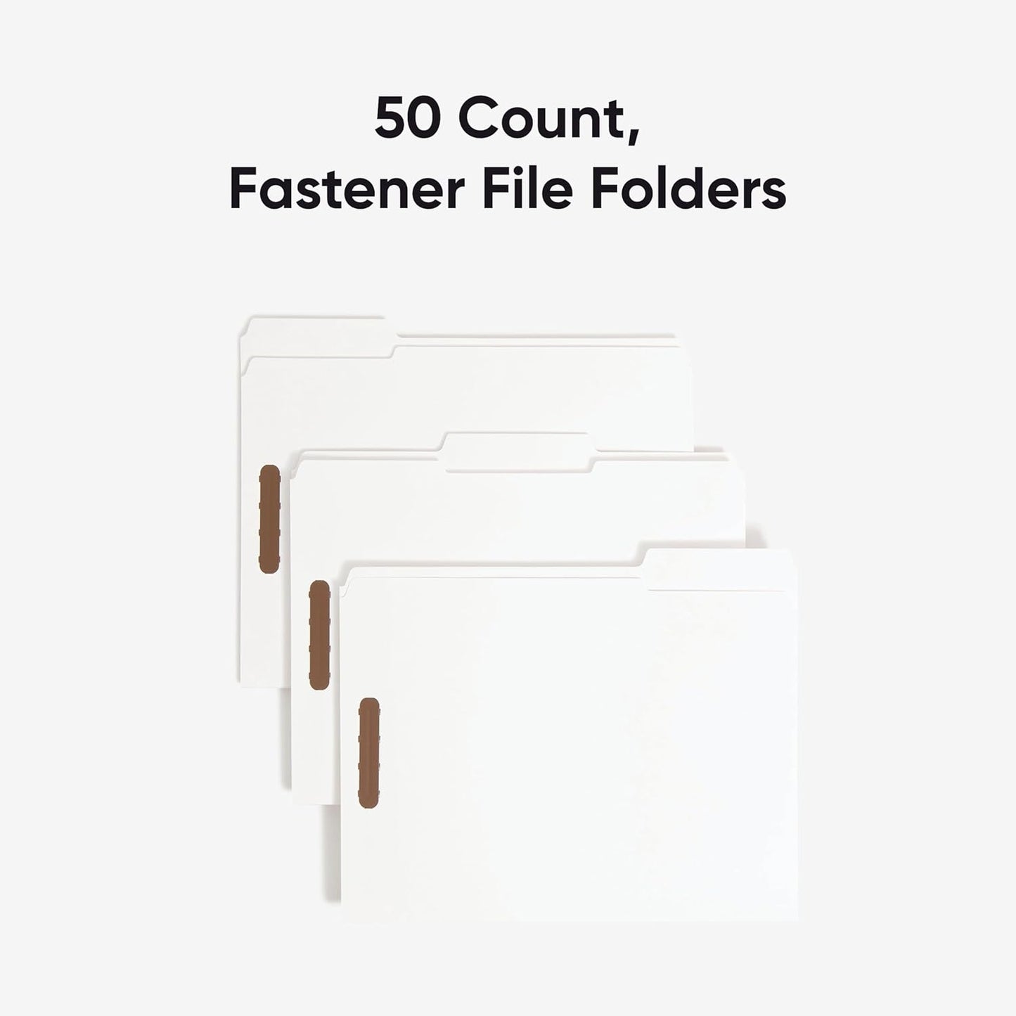 Smead Fastener File Folders, Reinforced 1/3-Cut Tabs, 2 Fasteners, Letter Size, Blue, 50 per Box (12040)