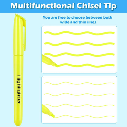YEGEER Highlighters Bulk, Chisel Tip Dry-Quickly Highlighter Markers, 60 Count-Yellow Highlighters Pack for Adult Kids, Teachers Supplies for School, Classroom Must Have