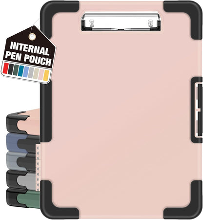 Sooez Toughest Clipboard with Storage, Internal Pen Pouch Included, Letter/ A4 Size, Shockproof Heavy Duty Plastic Clip Boards 8.5x11”, High Capacity Clipboards Box Case for Contractor Trucker Driver