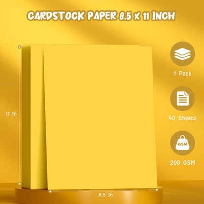 40 Sheets Cream Cardstock Paper 8.5 x 11, Ivory Cardstock Printer Paper 8.5x11, Off White Card Stock Paper 8.5 x 11, 200 GSM Construction Paper for DIY Cards, Greeting Cards, Wedding Invitations