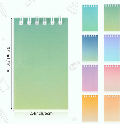 Hooqict 24 Pack Small Pocket Notebook Mini Notebooks Bulk Small Spiral Notepads with 8 Colors, Memo Note Pads for Kids, Work, Office, School, 3.9 x 2.4 Inches