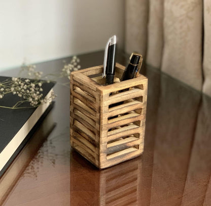 Birthday Gift Ideas Handcrafted Wooden Pen Pencil Holder Organizer For School Desk Home or Office Unique Stationary Supplies for Kids Girls Boys Adults Artists Birthday Housewarming Gift Ideas