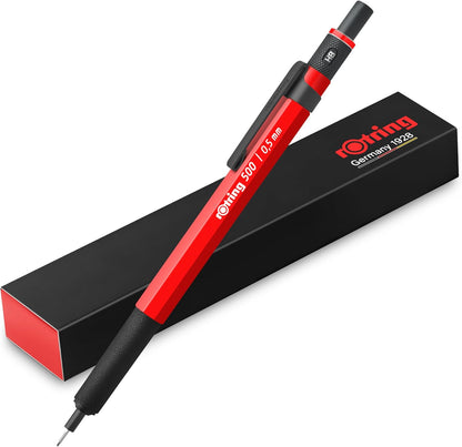 rOtring 500 Mechanical Pencil 0.5mm HB Lead Green hexagonal plastic barrel and non-slip textured metal grip