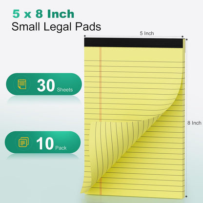 Legal Pads 8.5 x 14 Note Pads, 6 Pack Writing Pads Wide Ruled Notepads, Micro Perforated Notepad, Double-Side Printed Lined Paper Pads 30 Sheets per Notepad, White Legal Pads for Home, Office, School