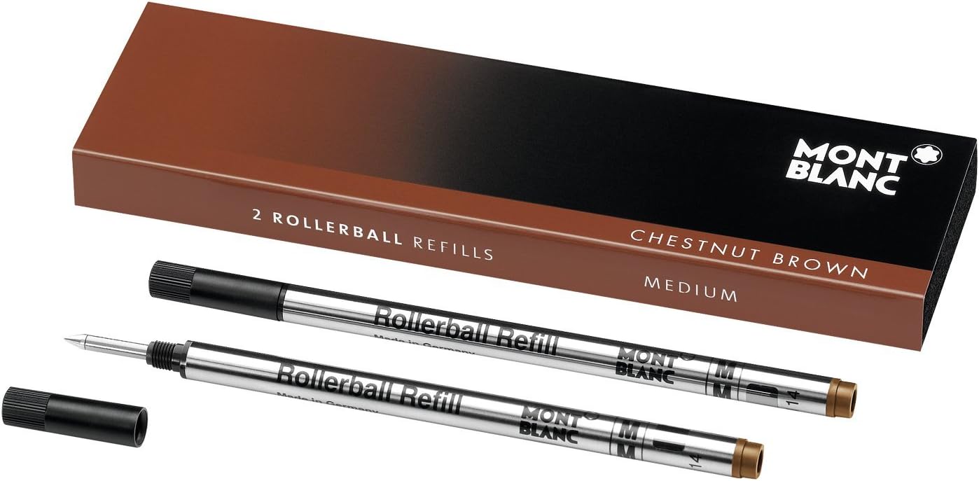 Montblanc Rollerball Refills (F) Mystery Black 105162 – Quick-Drying Pen Refills for Montblanc Rollerball and Fineliner Pens – 2 x Black Pen Cartridges