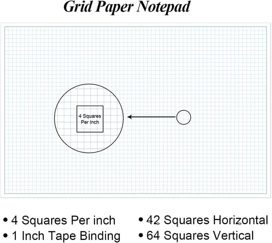 Yaridar (3-Pack) Engineering Graph Paper Pad - 17" x 11" Grid Paper for Engineering, Drafting, Blueprint Drawing, 75 Sheets/150 Pages 4x4 Blue Quad Rule by Better Office Products