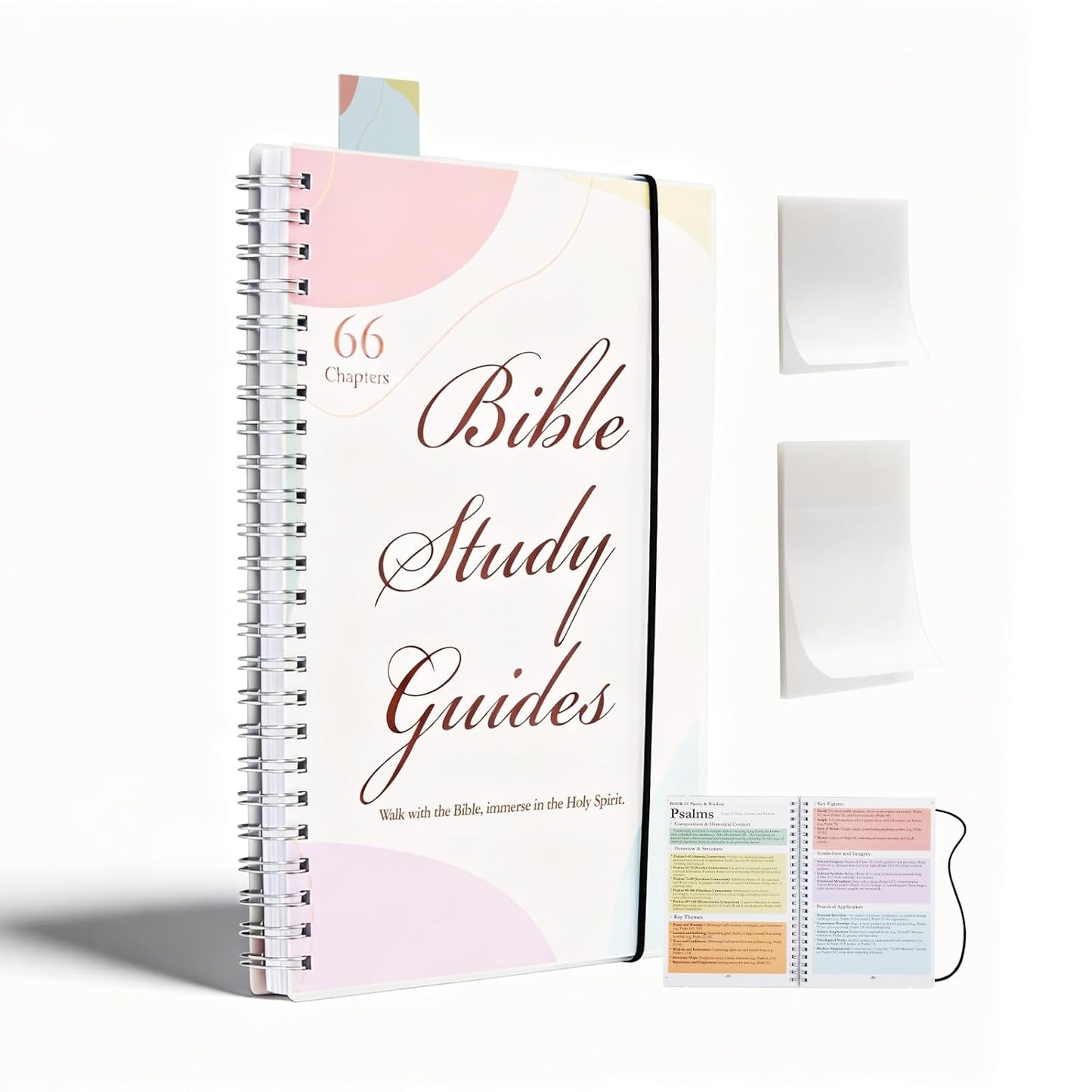 66-Book Bible Study Guide, Bible Study Supplies & Journal, Christian Scripture Summaries, Daily Devotionals Gift Idea Religious Faith-Based Notebook for Women Men Teens Beginners Prayer Reflections