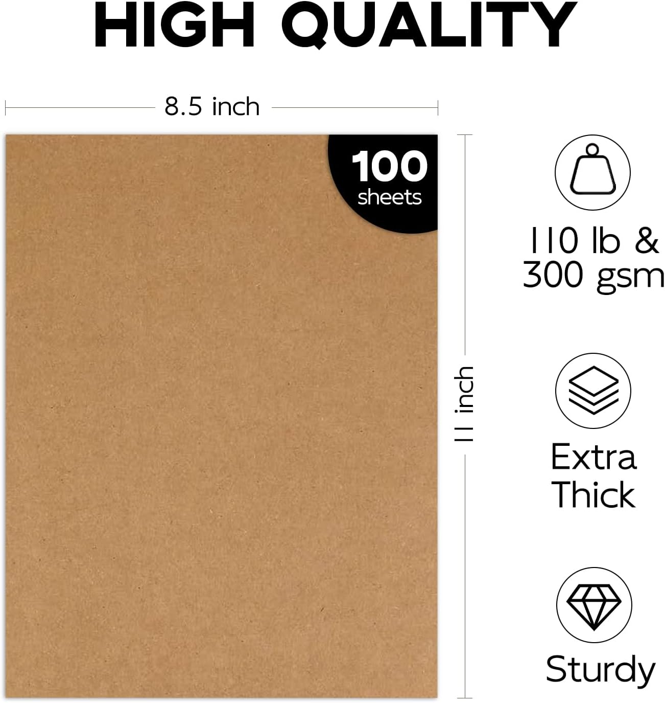 110lb White Cardstock 8.5x11, Goefun 100 Sheets Heavyweight White Card Stock 300 GSM for Invitations, Menus, Poster, DIY Card