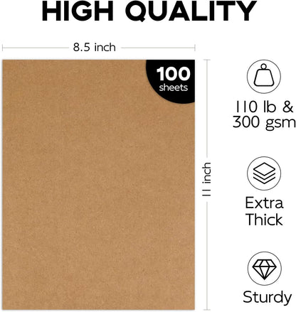 110lb White Cardstock 8.5x11, Goefun 100 Sheets Heavyweight White Card Stock 300 GSM for Invitations, Menus, Poster, DIY Card