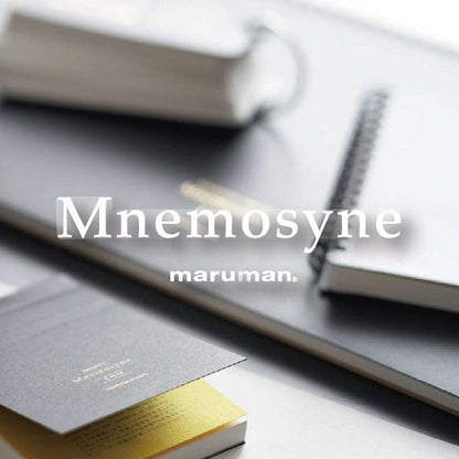 Maruman Mnemosyne Stapled Grid Notepad- Long Vertical 7.87" x 2.95" Layout, 50 Sheets / 100 Pages, 5mm Graph Paper Notepad, Perforated Pages, Vertical Binding, With Quality Paper Made in Japan