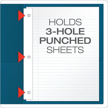 Oxford Two-Pocket Folders w/Fasteners, Red, Letter Size, 25 per Box (57711)