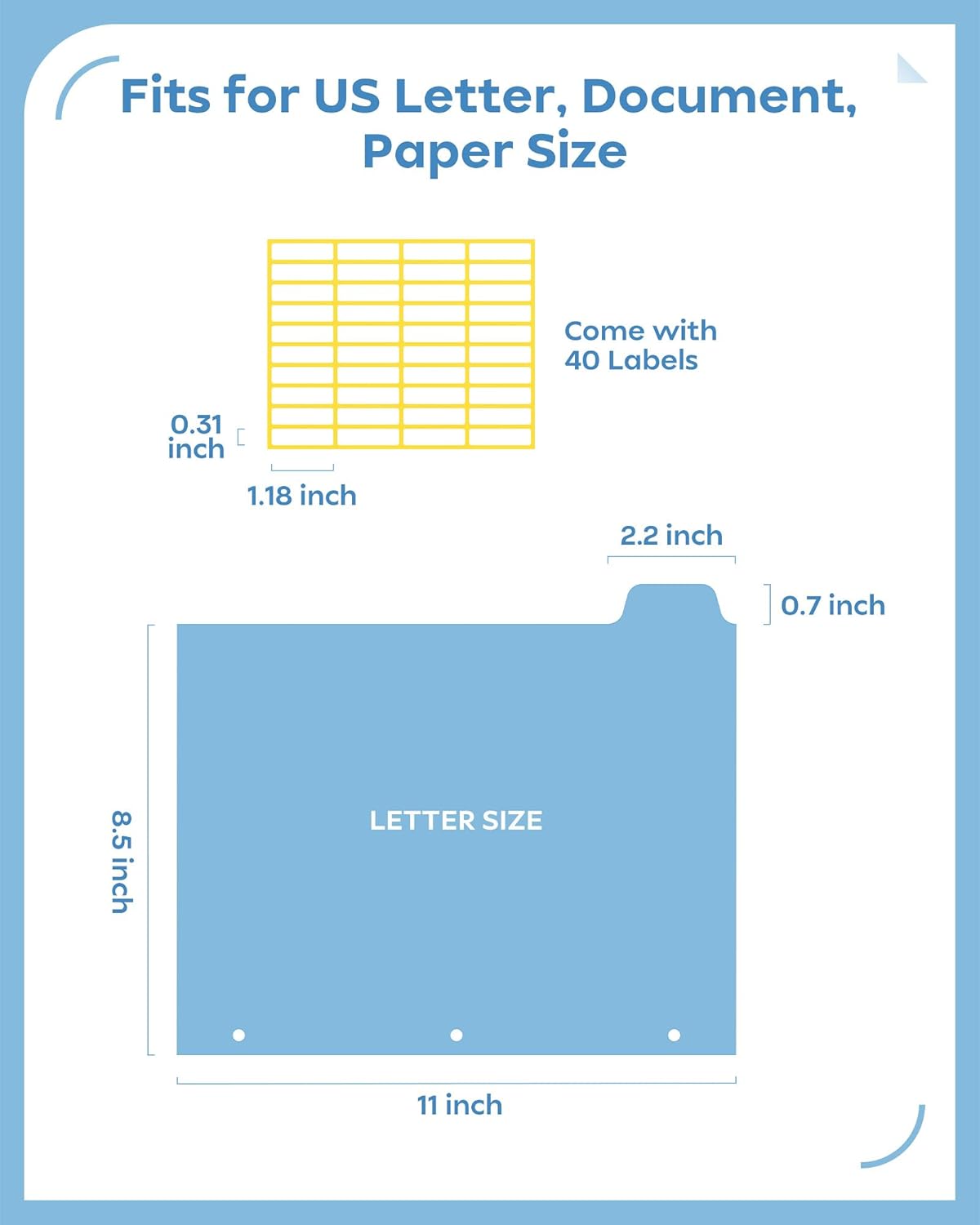 16 PCS 8 Tab Binder Dividers for 3 Ring Binder,Thicken, Write & Erase Reusable Waterproof Plastic Binders for School & Office Files, 2 Set, Extra 40 Labels