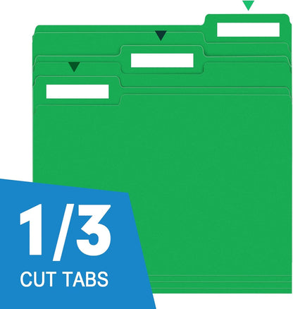 File Folder, RAZCC 150 Pack 1/3 Cut Tab File Folders Letter Size, Manila Folders, Folders with Tab, Great for Organizing and Easy File Storage