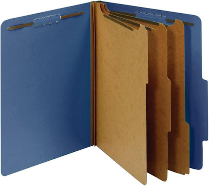 Pendaflex Classification Folders, Standard, 2 Dividers, Embedded Fasteners, 2/5 Cut Tab, Assorted, Letter Size, 10/BX (24025)