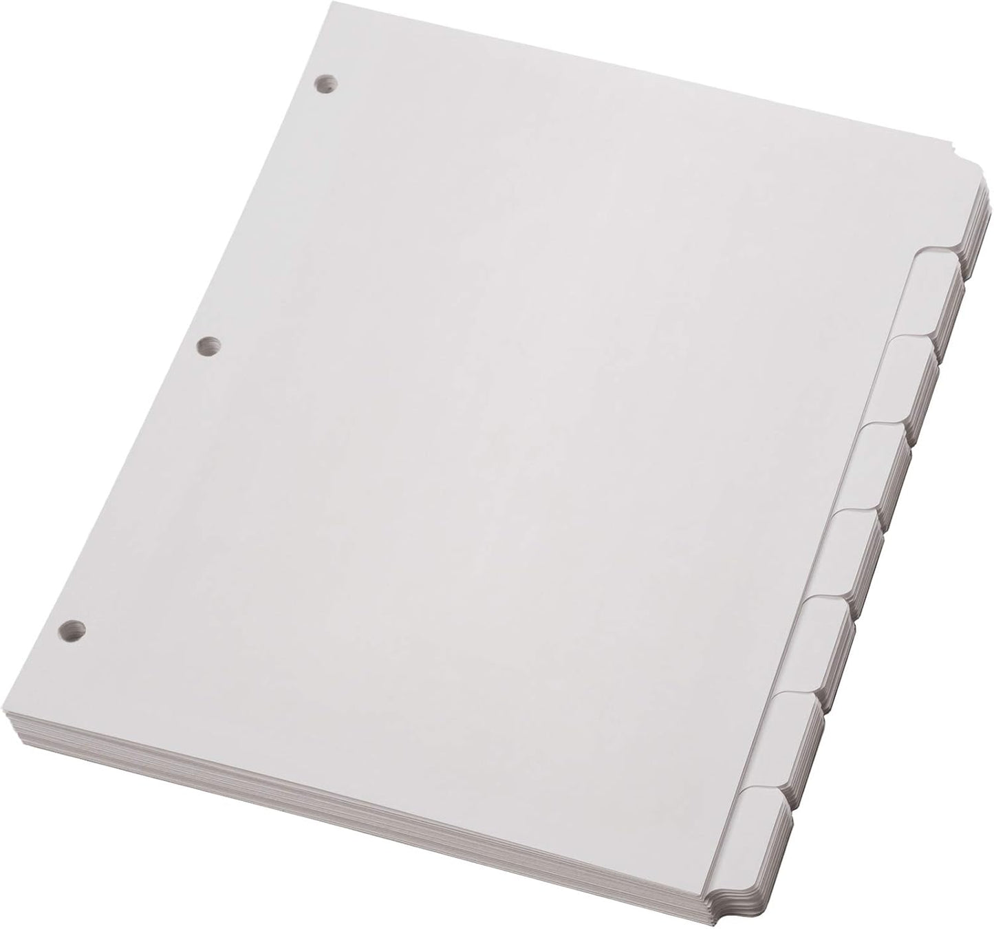 Oxford Binder Dividers for 3 Ring Binders, 10 Pack, 8-Tab Dividers, Write On Tabs, White Paper, 80 Total