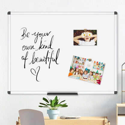 VIZ-PRO Magnetic Whiteboard/Dry Erase Board, 18 X 12 Inches, Includes 1 Eraser & 2 Markers & 4 Magnets