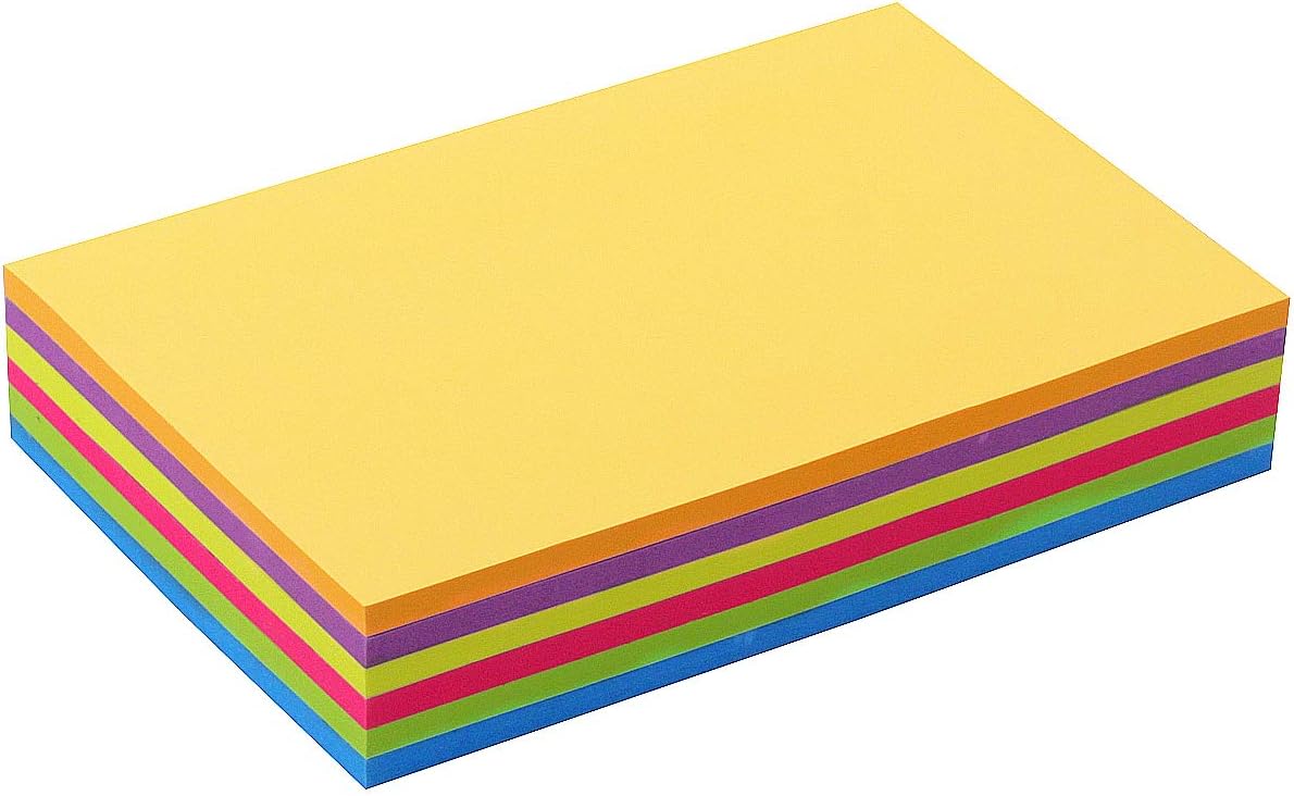 Sticky Notes 8x6, 6 Color Bright Colorful Sticky Pad, 6 Pads/Pack, 45 Sheets/Pad, Self-Sticky Note Pads