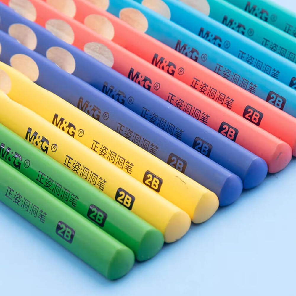 M&G 30pcs Triangular Pencils, 2B Pencils with Grip Correction, Wooden Graphite Pencils, Pre-Sharpened Break-Resistant, Suitable for Writing, Drawing, and Sketching