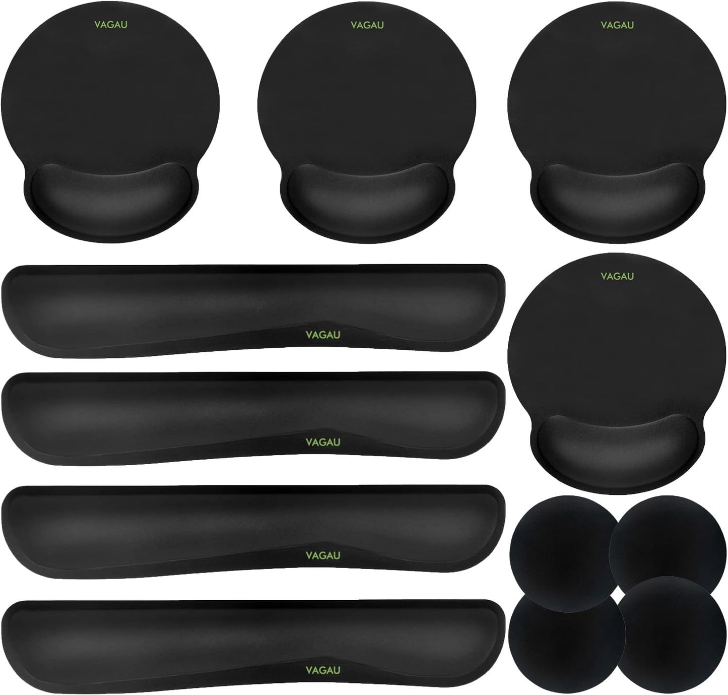 VAGAU Premium Keyboard Wrist Rest and Mouse Pad Wrist Support, Ergonomic Memory Foam Set for Office, Laptop, Mac, Computer and Gaming, Comfortable Typing &Wrist Pain Relief (2 Pack)