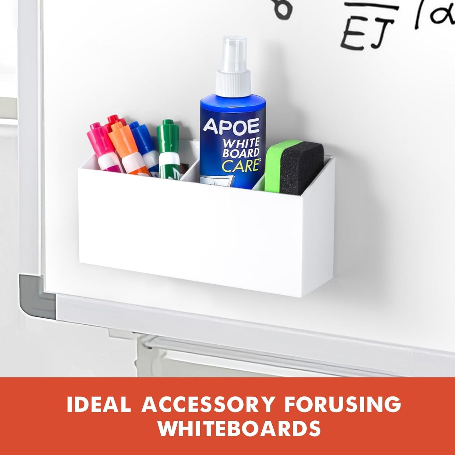 Magnetic Dry Erase Marker Holder, Acrylic Magnet Pen Holder for Whiteboard, Refrigerator, Magnetic Fridge Organizer for Office, Classroom, Whiteboard Maker Holder, Locker Organizer