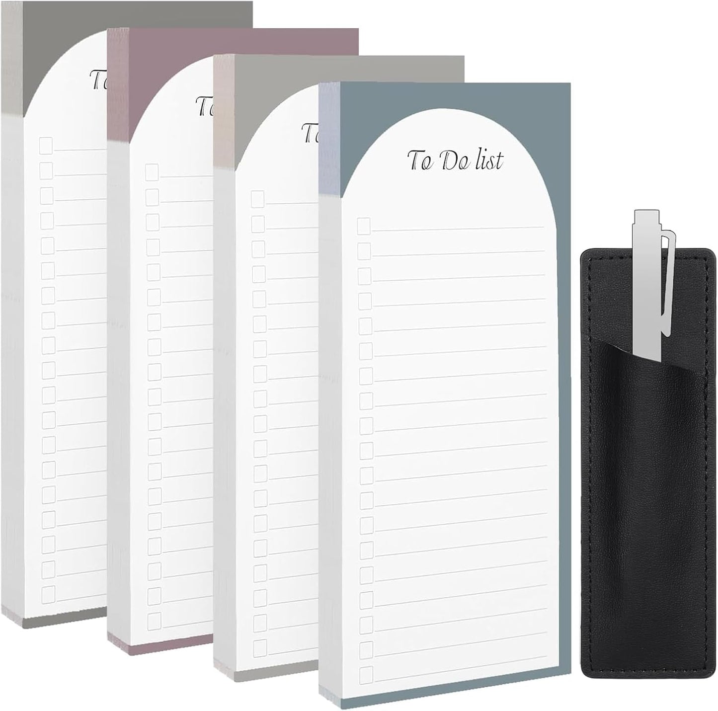 Thboxes 4 Pack Magnetic Note Pad for Fridge with Pen Holder, Totally 200 Sheets Grocery List Magnet Pad for Refrigerator Magnetic Shopping List Pad（Fruit Design）