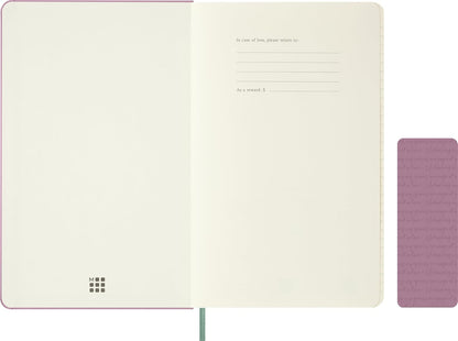 Moleskine Colored Patterned Notebook, Hard Cover, Large (5" x 8.25") Ruled/Lined, Majestic Pink, 240 Pages