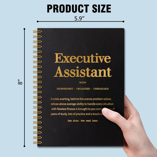 Executive Assistant Gold Foil Hardcover 160 Pages Spiral Notebooks, Inspirational Gift for Executive Assistant, Administrative Assistant Gift, Thank You Thanksgiving Gift for Coworkers