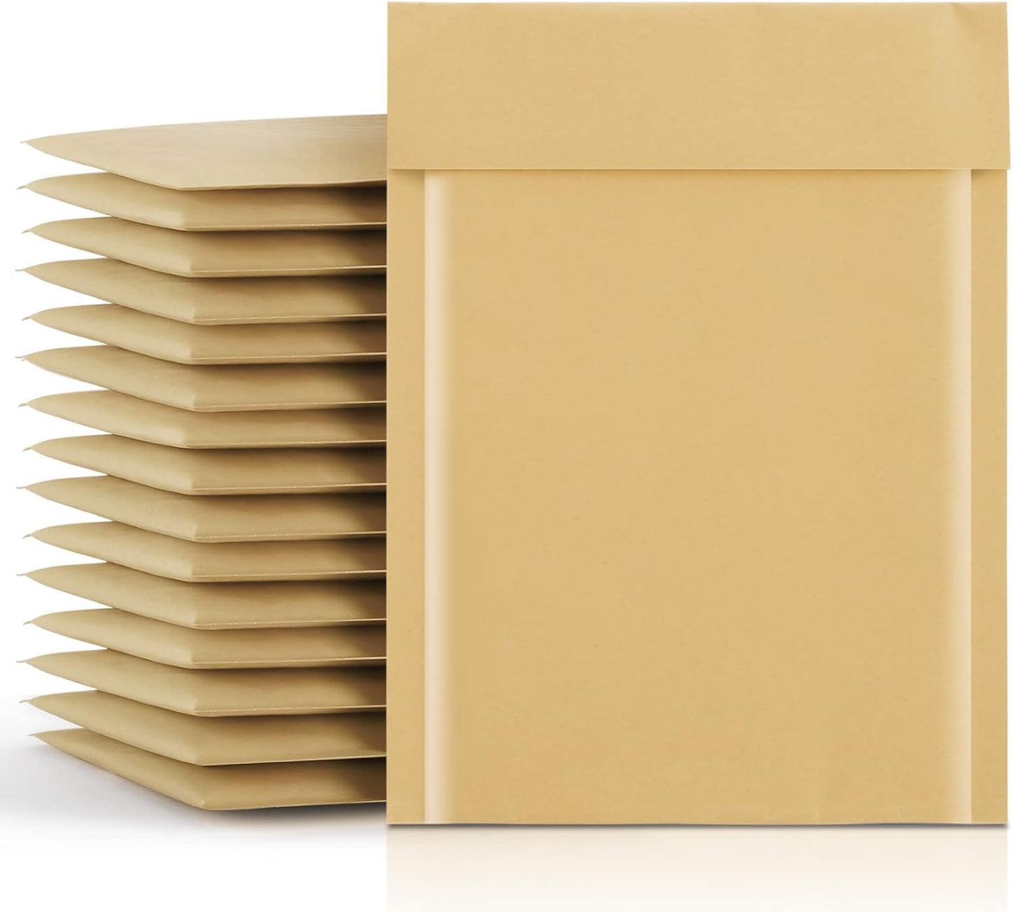 Fuxury Kraft Bubble Mailer 4x8” 50Pack Padded Envelopes Usable Size 4x7" Strong Adhesion Thick Bubble Envelopes Waterproof Cushioned Bubble Mailers Packaging for Small Business #000 Yellow