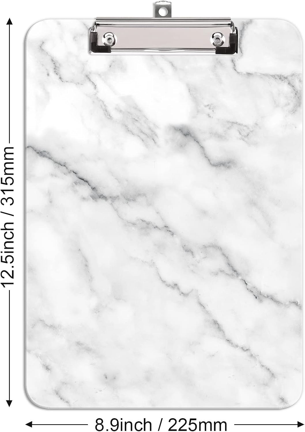 Hongri Plastic Cute Clipboard, Letter Size for Students, Teacher, Woman and Kids, Low Profile Clip, Decorative Pattern, Size 9 x 12.5 in, Dream Marble